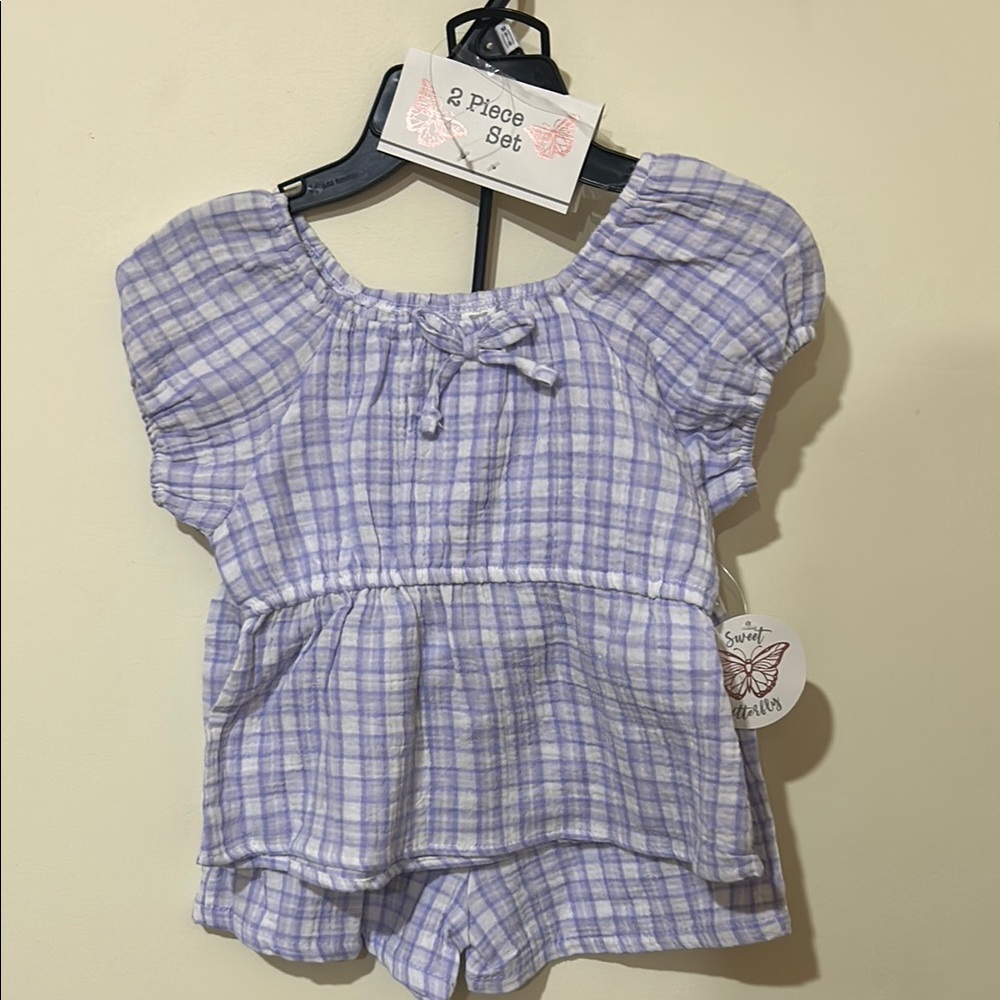 🔥Lavender Plaid Two-Piece Set